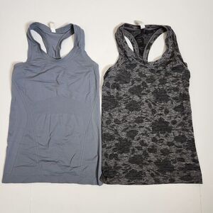 Athleta Momentum Tank Top Women's XS Blue Black Nylon Tie-Dye Racerback Lot Of 2